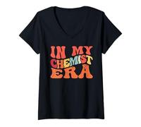 Women's in My Chemist Era Retro Science Academic Design V-Neck T-Shirt