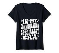 Womens In My Communication Specialist Era PR Marketing Media V-Neck T-Shirt