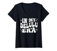Womens In My Delulu Era Delusional Dreams Fantasy Optimism V-Neck T-Shirt