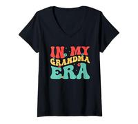 Womens In My Grandma Era Mama Nana Mimi Grammie Gigi Grandmother V-Neck T-Shirt