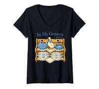 Women's in My Granny Era Cozy Cottage Shelf Art V-Neck T-Shirt