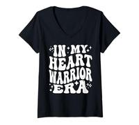 Womens in My Heart Warrior Era CHD Congenital Heart Defect V-Neck T-Shirt