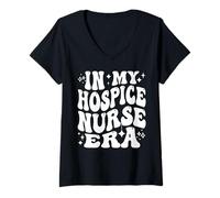 Womens in My Hospice Nurse Era, Funny Palliative Care Nurse Crew V-Neck T-Shirt