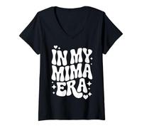 Women's in My Mima Era, Funny Beloved Grandma Nickname V-Neck T-Shirt