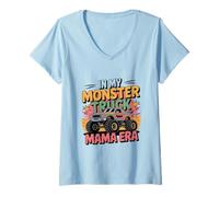 Womens in My Monster Trucks Mama Era V-Neck T-Shirt