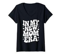 Women's in My New Mom Era, Funny First Time Mother V-Neck T-Shirt