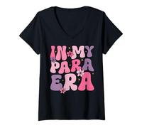 Womens in My para Era End of School Year Teacher Student Graduation V-Neck T-Shirt