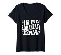 Womens in My Romantasy Era, Romantic Fantasy, Romance Reading V-Neck T-Shirt
