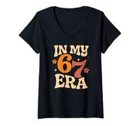 Women's in My Six Seven Era - Funny Retro Groovy Italian Brainrot V-Neck T-Shirt