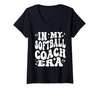 Womens in My Softball Coach Era, Funny Softball Coaching V-Neck T-Shirt