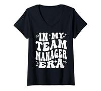 Womens in My Team Manager Era Sports Mom Coordinator Life V-Neck T-Shirt