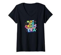 Womens In my third 3rd grade teaching era reading math fun teacher V-Neck T-Shirt