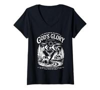 Womens in Nature’s Majesty God’s Glory V-Neck T-Shirt