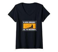 Women's in Queso Emergency Call The Cheesemaker Funny Cheesemaking V-Neck T-Shirt