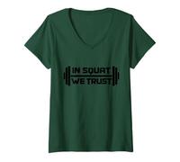 Womens In Squat We Trust Powerlifting T-Shirt | Best Gym Tee V-Neck T-Shirt