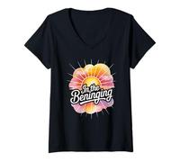 Womens in The Beninging (Funny) V-Neck T-Shirt