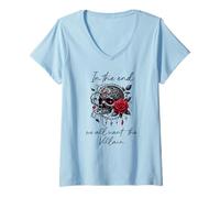 Womens In the End We All Want the Villain Dark Romance Smutty Book V-Neck T-Shirt