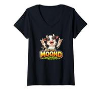 Women's in the Moohd Funny Cow Pun Design V-Neck T-Shirt