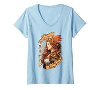 Womens In the Symphony of Valor Art Nouveau Valkyrie V-Neck T-Shirt