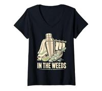 Women's in The Weeds Bartender V-Neck T-Shirt