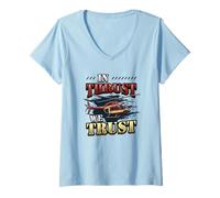 Women's in Thrust We Trust Helicopter Pilot Aviation V-Neck T-Shirt