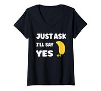 Womens Inappropriate I'm Not Picky Funny Just Ask I'll say yes V-Neck T-Shirt