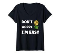 Womens Inappropriate Not Picky Funny Ask Don't Worry I'm Easy V-Neck T-Shirt