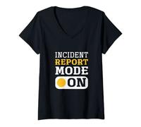 Womens Incident Report Mode On. Pet Rescue. Animal Control Officer V-Neck T-Shirt