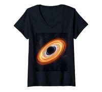 Women's Inclined Accretion Disk Black Hole Astrophysics Concept V-Neck T-Shirt