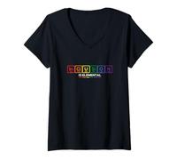 Womens Inclusion Is Elemental Periodic Pride Design V-Neck T-Shirt