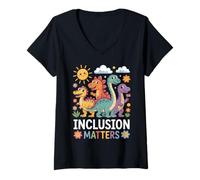 Womens Inclusion Matters Special Education Hope Diversity Teacher V-Neck T-Shirt