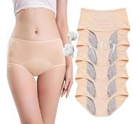 Women's Incontinence Underwear - 5 Pack Washable & Reusable Leakproof Comfort Panties for Bladder Leaks (Khaki, 8XL)