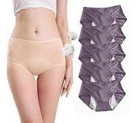 Women's Incontinence Underwear - Comfortable, Washable, and Reusable Leakproof Panties for Bladder Leaks (5 Pack, Light Purple, X-Large)