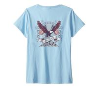 Women's Independence Day 4th of July Veterans Day Backprint V-Neck T-Shirt