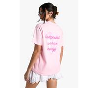 Womens Independent Woman Oversized T-Shirt - Pink - Xl, Pink