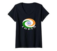 Women's India Flag Patriotic Desi Men Women Kids India V-Neck T-Shirt