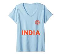 Womens Indian Cricket (Orange Kit) T-Shirt V-Neck T-Shirt