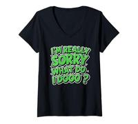 Womens Indian Funny Viral Quote - I'm Really Sorry What Do I Dooo? V-Neck T-Shirt