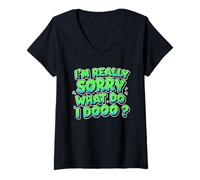 Womens Indian Funny Viral Quote - I'm Really Sorry What Do I Dooo? V-Neck T-Shirt