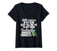Women's Indian Ringneck Parakeet Voices Indian Ringneck Parakeet V-Neck T-Shirt