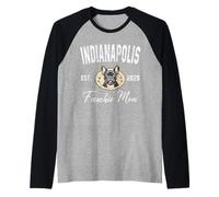 Womens Indianapolis Frenchie Mom Shirt French Bulldog in Dog Raglan Baseball Tee