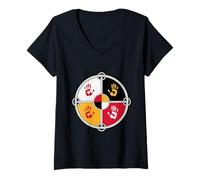 Women's Indigenous Medicine Wheel Native Americans V-Neck T-Shirt