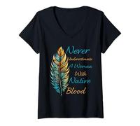 Womens Indigenous Native American Indian Day Pride V-Neck T-Shirt