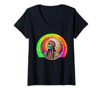 Womens Indigenous People's Day, No One Is Illegal On Stolen Land V-Neck T-Shirt