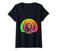 Womens Indigenous People's Day, No One Is Illegal On Stolen Land V-Neck T-Shirt