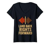 Womens Indigenous Rights Advocate Solidarity Land Back Justice V-Neck T-Shirt