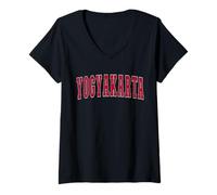 Womens Indonesia Lover Proud Afghan Vacation Souvenir Yogyakarta V-Neck T-Shirt