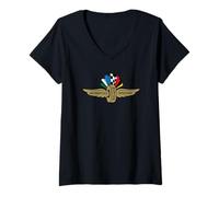Womens Indy 500 Indianapolis Motor Sport Chest Full Color Logo V-Neck T-Shirt