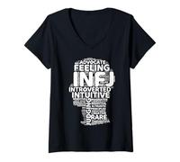 Womens INFJ Advocate Funny Introvert Personality Relationship V-Neck T-Shirt