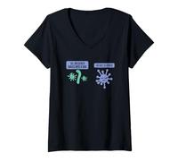 Womens Influenza Walks Into A Bar - Funny Science V-Neck T-Shirt